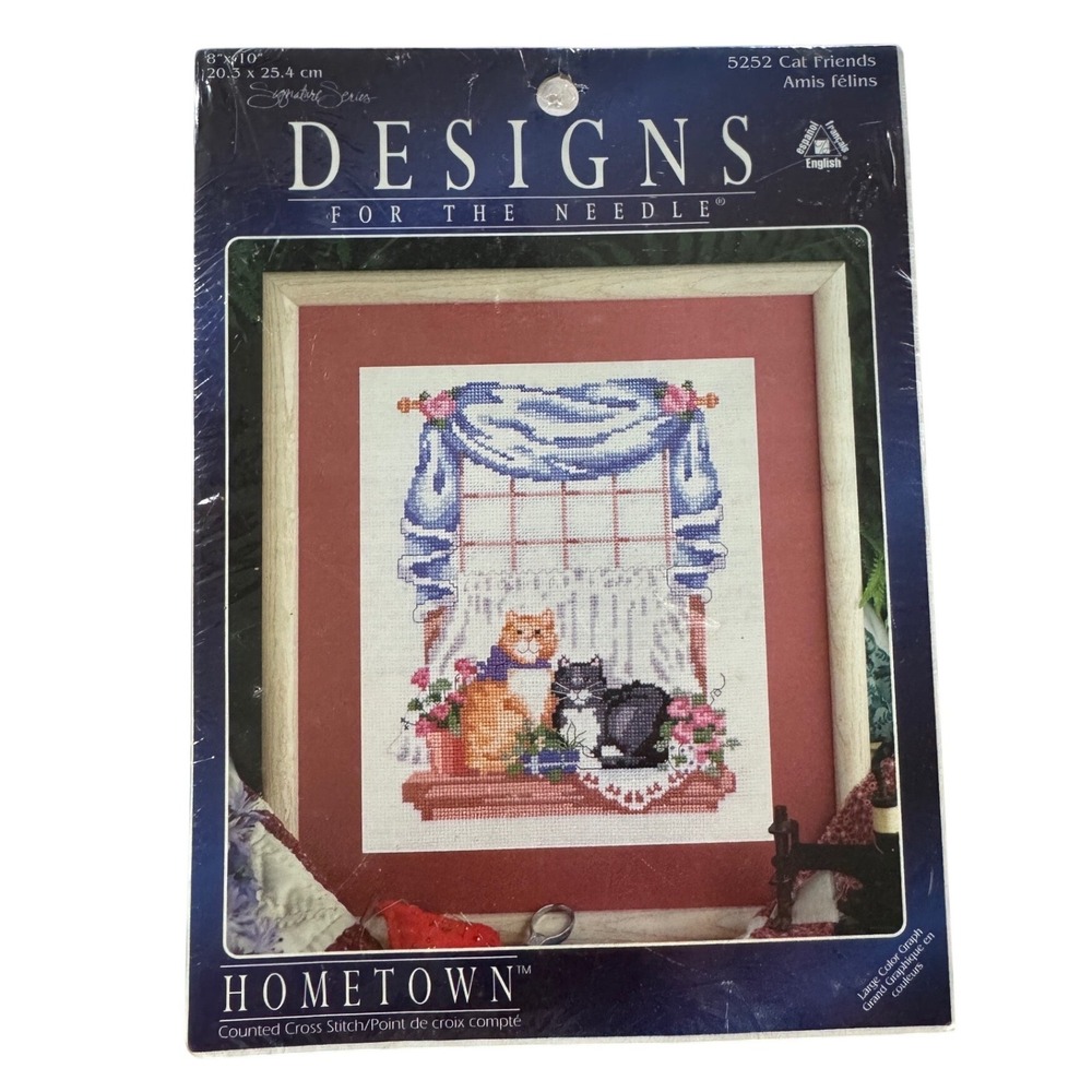 Designs for the Needle Cat Friends Kit Unisex 8x10 Multicolor Good Vintage 1995